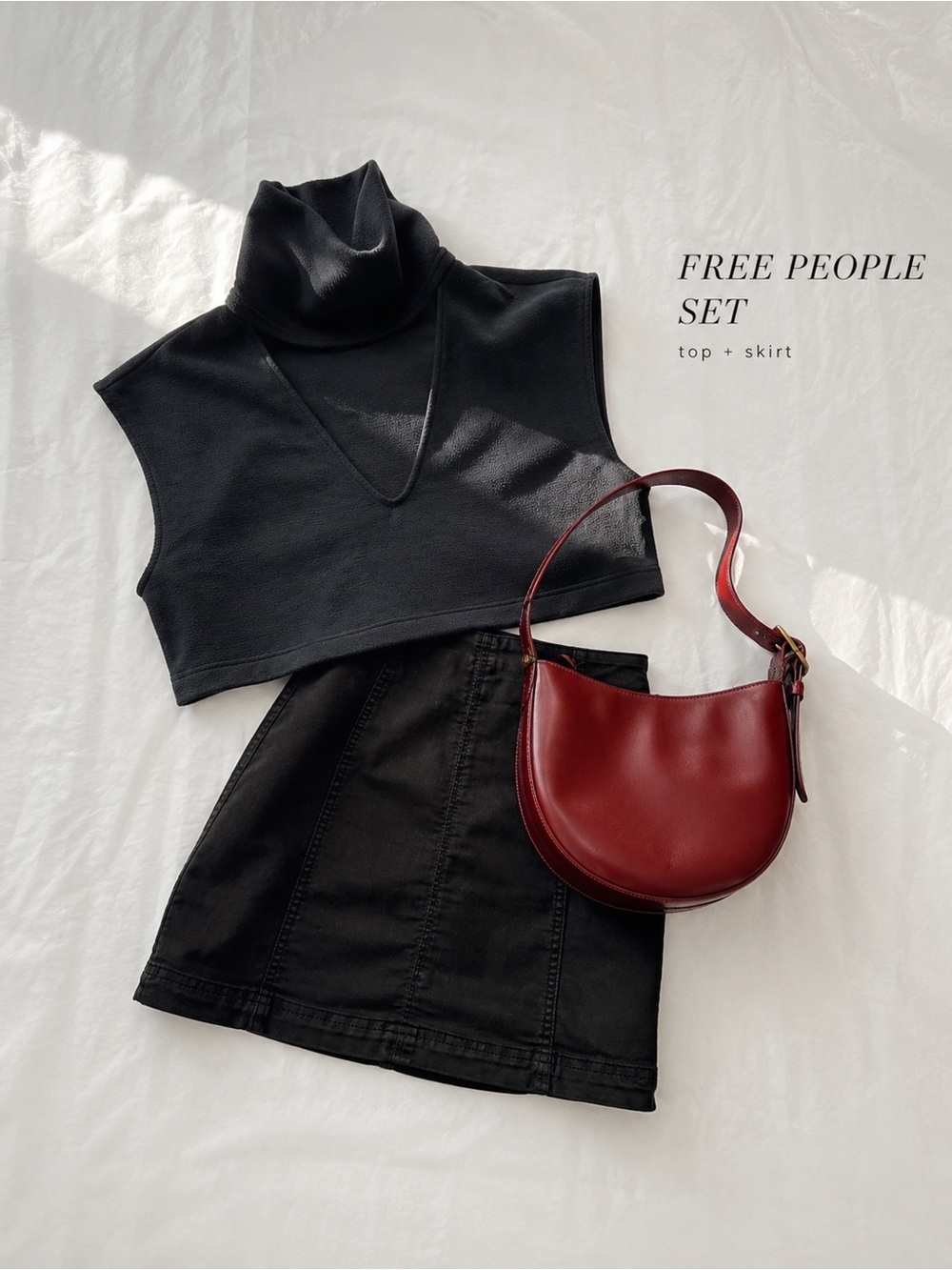 Free People Black Mini Skirt – Size 0